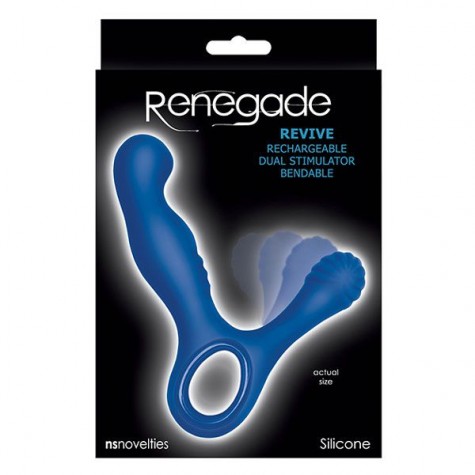 Синий стимулятор простаты с вибрацией Revive Prostate Massager